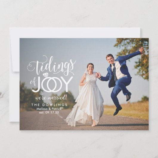 Vakantie bruiloft Pas getrouwd eerste kerst Feestdagenkaart (Voorkant)