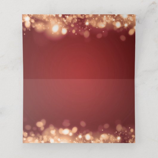 Vakantie bruiloft Plaats kaart Mousserende lichten Plaatskaartje (Binnenkant ongevouwen)