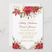 Vakantie bruiloft Poinsettia Floral Gold Red R Kaart (Voorkant)