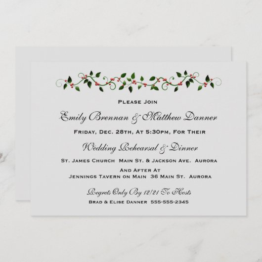 Vakantie bruiloft repetitie diner uitnodiging (Voorkant / Achterkant)