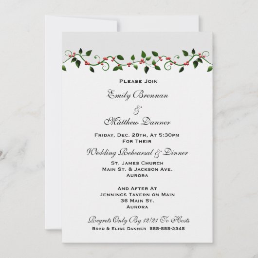 Vakantie bruiloft repetitie diner uitnodiging (Voorkant)