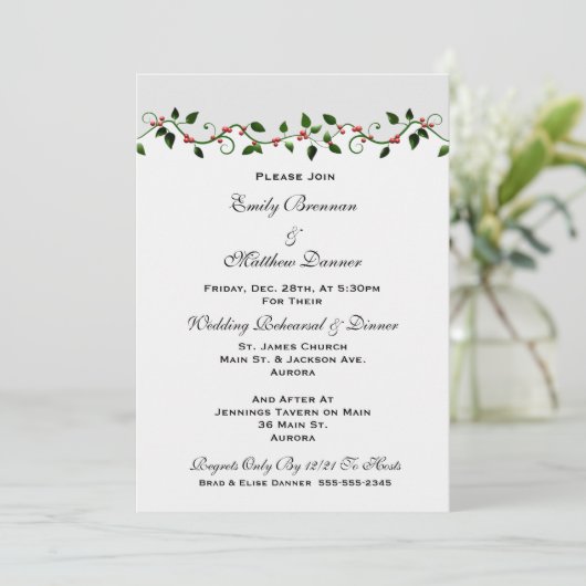 Vakantie bruiloft repetitie diner uitnodiging