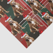 Vakantie Bruine Pitbull Hond Rood Geplaagd Kerstmi Tissuepapier (Detail)