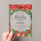 Vakantie Brunch Chic Bloemen Kerstfeest Acryl Uitnodigingen (Insitu (Draagbaar))