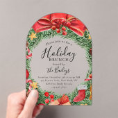 Vakantie Brunch Chic Bloemen Kerstfeest Acryl Uitnodigingen (Insitu (Draagbaar))