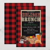 Vakantie Brunch Rustiek Rood Zwart Buffalo Plaid Kaart (Voorkant / Achterkant)