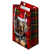 Vakantie BT Coonhound Dog en Plaid Christmas Klein Cadeauzakje (Voorkant Gekanteld)
