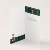 Vakantie Bull Terrier Hond Red Green Plaid Kerstmi Kaart (Binnen)