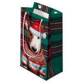 Vakantie Bull Terrier Hond Red Green Plaid Kerstmi Klein Cadeauzakje (Voorkant Gekanteld)