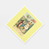 Vakantie Bunny & Meisje  Paaspapier servetten (Hoek)