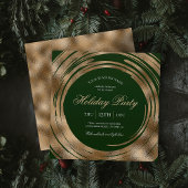 Vakantie Business Kantoor Party Green & Gold Glitt Kaart