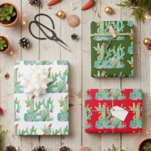 Vakantie Cactus Cacti Woestijn Kerstmis Inpakpapier Vel