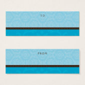 VAKANTIE CADEAU LABEL :: goddelijk damask 4 Mini Visitekaartjes (Voorkant /achterkant)