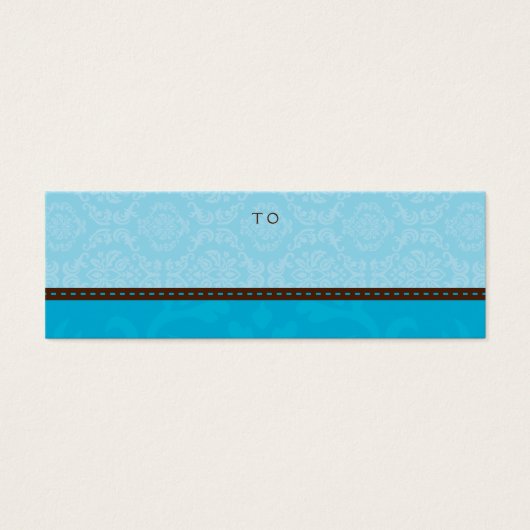 VAKANTIE CADEAU LABEL :: goddelijk damask 4 Mini Visitekaartjes (Voorkant)