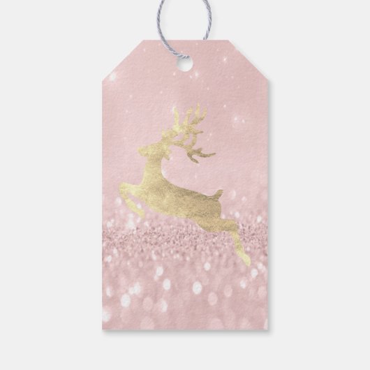 Vakantie cadeau Label grijs glitter roze goudrenke Cadeaulabel (Achterkant)