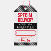 VAKANTIE CADEAU LABEL speciale levering van santa  Cadeaulabel (Voorkant)