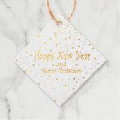 Vakantie cadeau labels met glitter goud (Voorkant)