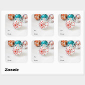 Vakantie cadeau labels met kerst ornamenten (Vel)