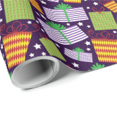 Vakantie cadeau patroon helder gekleurde kerst cadeaupapier (Rol Hoek)