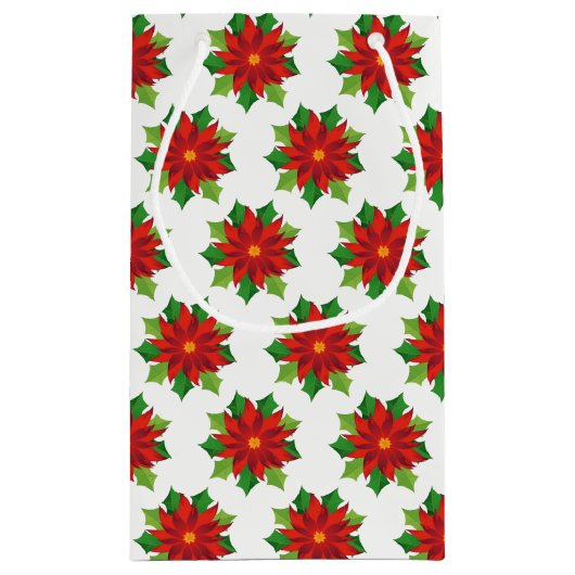 Vakantie-cadeau-poinsettias Klein Cadeauzakje (Achterkant)