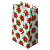 Vakantie-cadeau-poinsettias Klein Cadeauzakje (Achterkant Gekanteld)