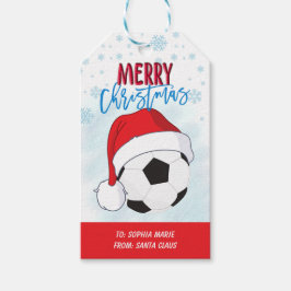 Vakantie Cadeau Sport Voetbal Kerstmis Cadeaulabel