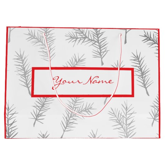  VAKANTIE CADEAU TAS PINE NAALDEN ROOD GROOT CADEAUZAKJE (Achterkant)