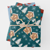 Vakantie cadeau wrap trio inpakpapier vel (In situ)