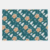 Vakantie cadeau wrap trio inpakpapier vel (Voorkant)