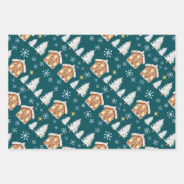 Vakantie cadeau wrap trio inpakpapier vel