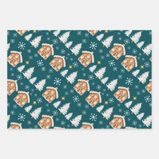 Vakantie cadeau wrap trio inpakpapier vel (Voorkant)