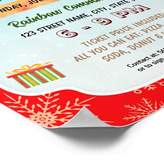 Vakantie cadeauverpakking event sjabloon poster (Hoek)