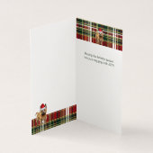 Vakantie Cairn Terrier Hond Red Plaid Kerstmis Kaart (Binnen)