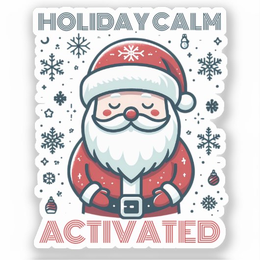 vakantie Calm Santa Sticker (Voorkant)
