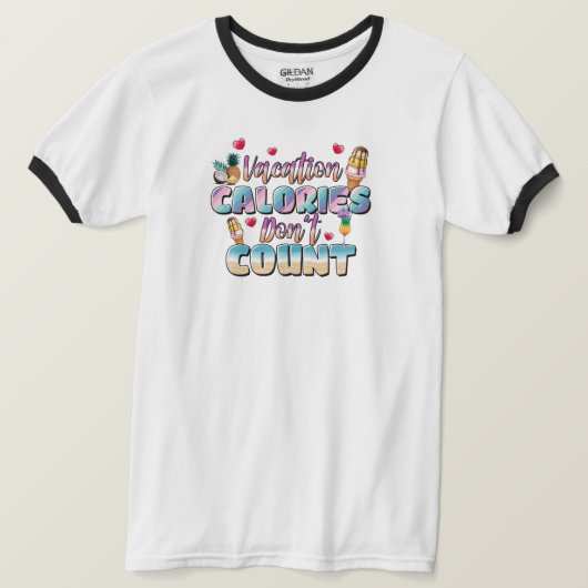 Vakantie calorieën tellen niet Funny Beach T-shirt (Design voorkant)