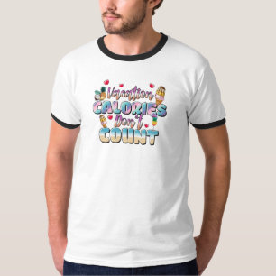 Vakantie calorieën tellen niet Funny Beach T-shirt