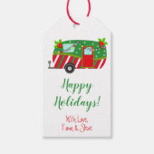 Vakantie Camper, Gepersonaliseerde Kerstmis Cadeaulabel (Voorkant)