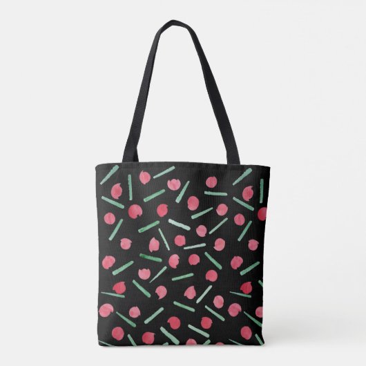 Vakantie Candy Cane Waterverf Tote Bag (Achterkant)