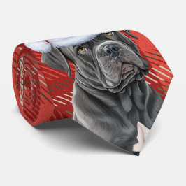 Vakantie Cane Corso Hond en Plaid Kerstmis Stropdas