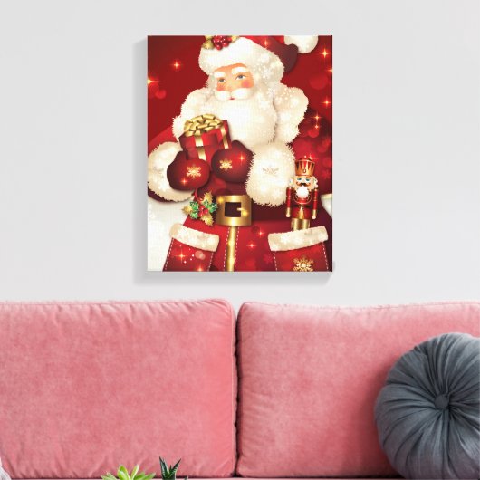 Vakantie Canvas Art-Santa Afdruk (Insitu (Woonkamer))