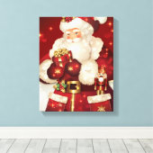 Vakantie Canvas Art-Santa Afdruk (Insitu (Houten vloer))