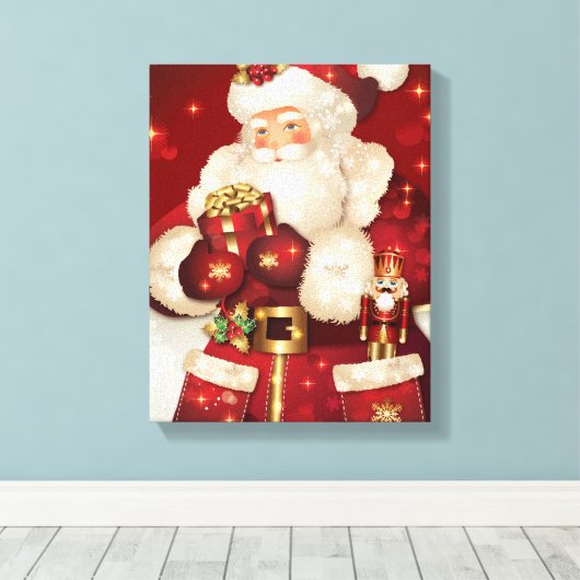 Vakantie Canvas Art-Santa Afdruk (Insitu (Houten vloer))