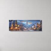 Vakantie Canvas Art-Snowy Village Scene (Voorkant)