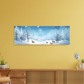 Vakantie Canvas Kunst-Winter Herten Scène (Insitu (Woonkamer))