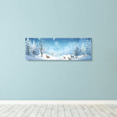 Vakantie Canvas Kunst-Winter Herten Scène Afdruk (Insitu (Houten vloer))