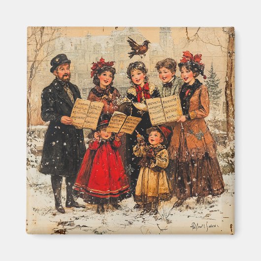  Vakantie Carolers Magneet (Voorkant)