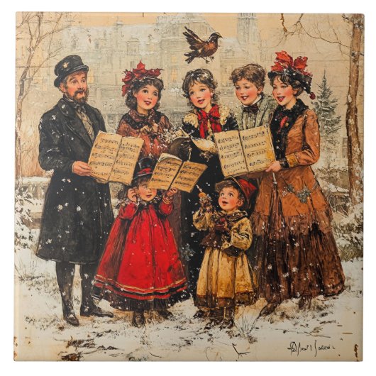  Vakantie Carolers Tegeltje (Voorkant)
