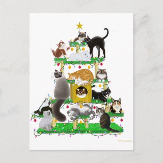 Vakantie Cat Tree Briefkaart (Voorkant)