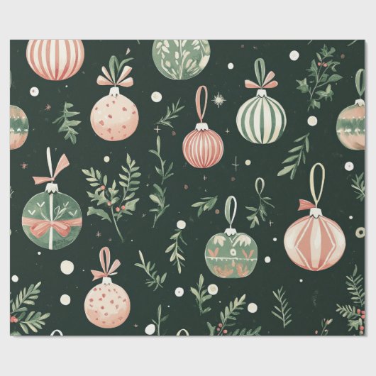  Vakantie Charm Feestelijke Baubles Cadeaupapier (Vlak)