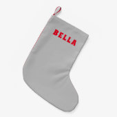 Vakantie Charm Grey Stocking Kleine Kerstsok (Voorkant (Hangend))